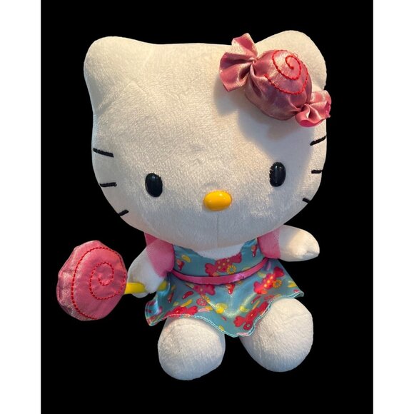 Hello Kitty So Sweet Plush Doll 2013 10" Floral Dress & Candy Accessory - Picture 1 of 5